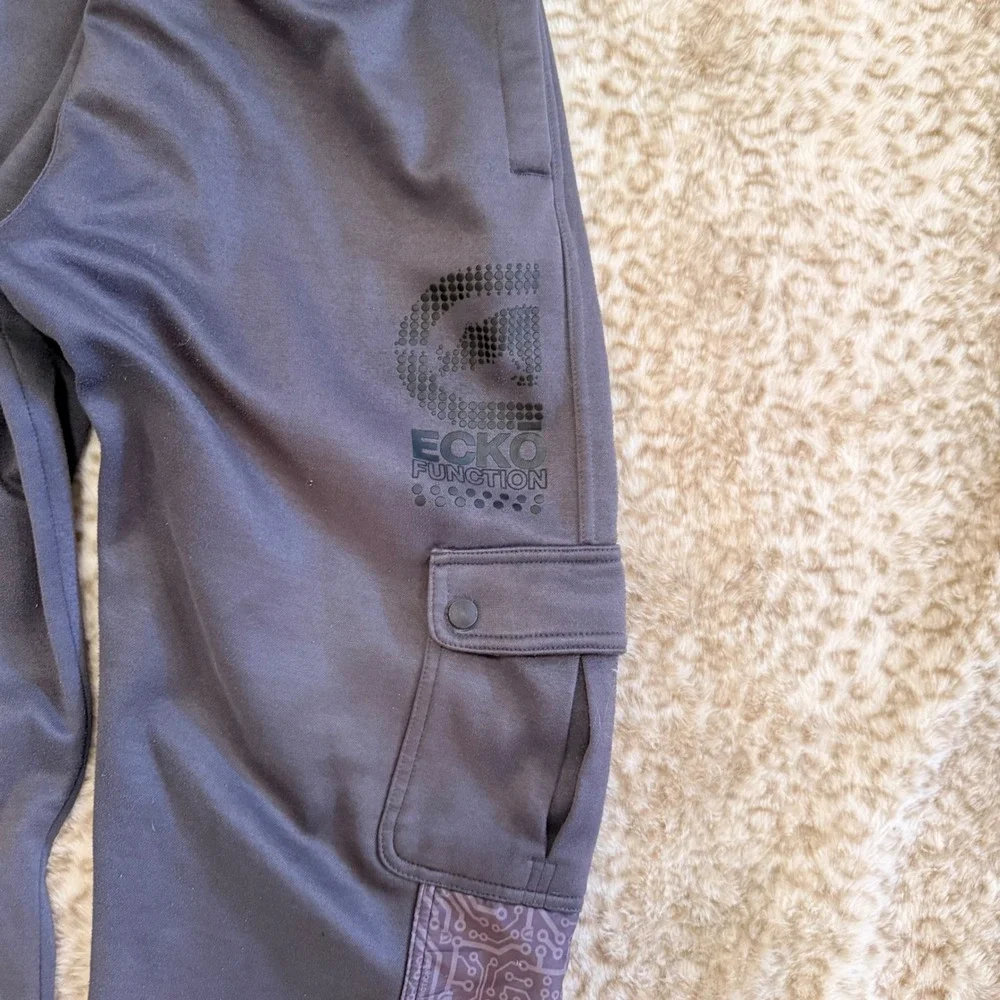 Ecko Function Grey Tech Cargo Track Pants Baggy Cyber Y2K Gorpcore Mens Size S